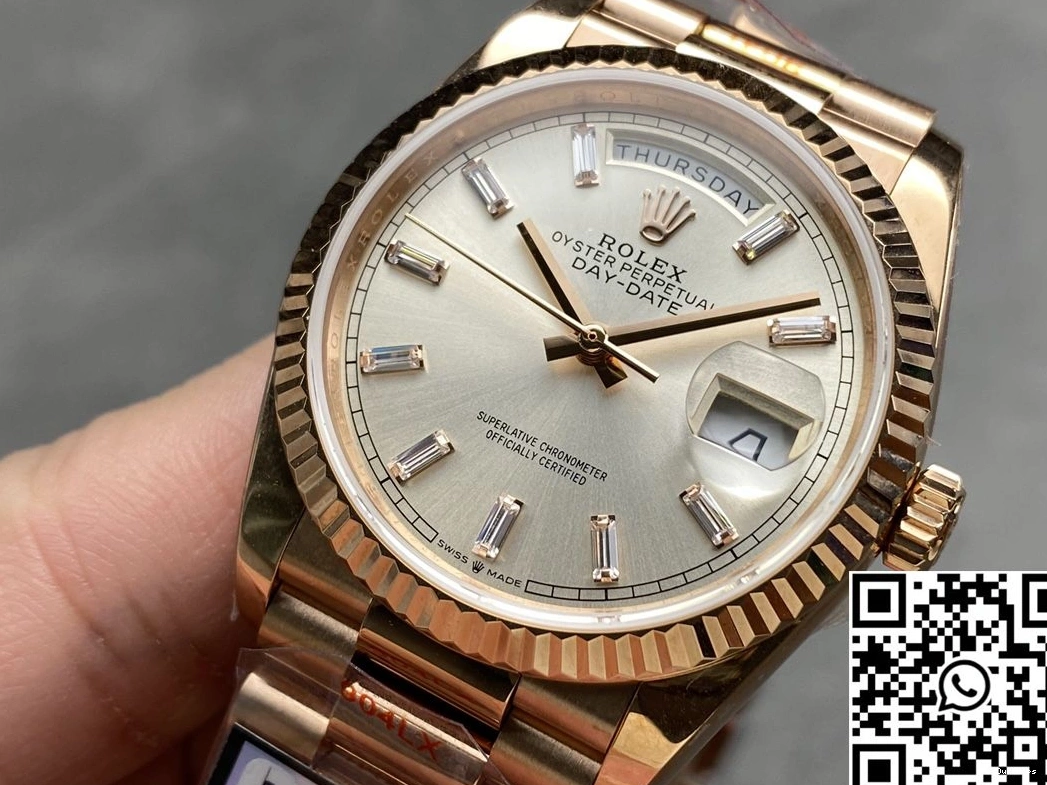 QF Rose Day Gold M228235-0004 v5 Date Dial Rolex Steel Factory Tungsten Silver 1225